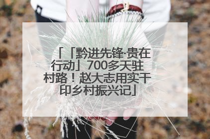 「黔进先锋·贵在行动」700多天驻村路！赵大志用实干印乡村振兴记