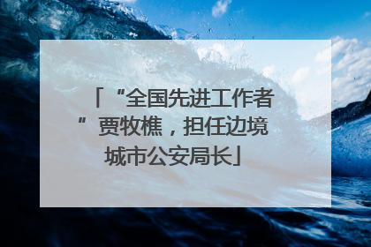 “全国先进工作者”贾牧樵，担任边境城市公安局长