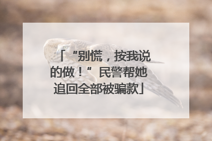 “别慌，按我说的做！”民警帮她追回全部被骗款