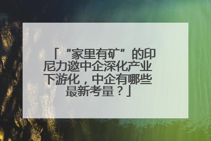 “家里有矿”的印尼力邀中企深化产业下游化，中企有哪些最新考量？