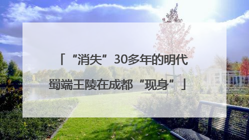 “消失”30多年的明代蜀端王陵在成都“现身”