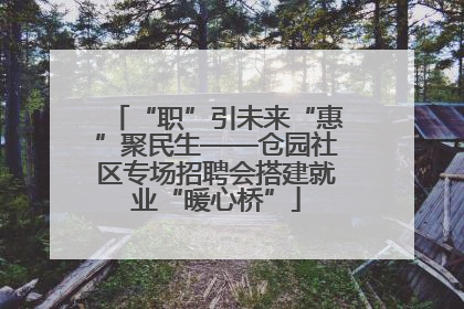 “职”引未来“惠”聚民生——仓园社区专场招聘会搭建就业“暖心桥”