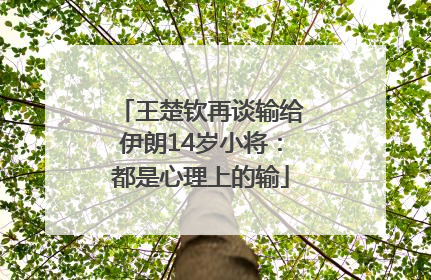 王楚钦再谈输给伊朗14岁小将：都是心理上的输