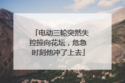 电动三轮突然失控撞向花坛，危急时刻他冲了上去