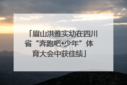 眉山洪雅实幼在四川省“奔跑吧•少年”体育大会中获佳绩