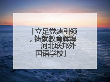 立足党建引领，铸就教育辉煌——河北联邦外国语学校