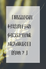 精品民宿村培育行动何以让宣城成为旅居目的地？