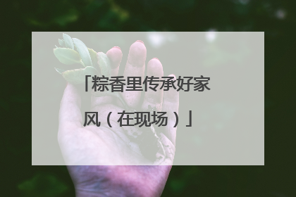 粽香里传承好家风（在现场）
