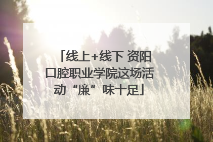 线上+线下 资阳口腔职业学院这场活动“廉”味十足