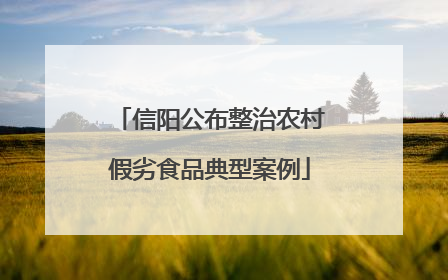 信阳公布整治农村假劣食品典型案例