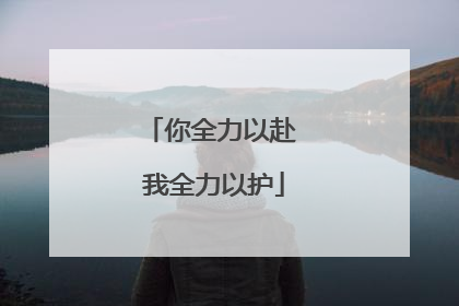 你全力以赴 我全力以护