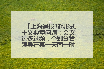 上海通报3起形式主义典型问题：会议过多过频，个别分管领导在某一天同一时段需参加3个会议