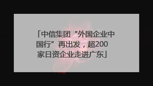 中信集团“外国企业中国行”再出发，超200家日资企业走进广东