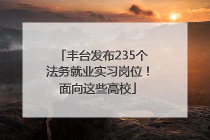 丰台发布235个法务就业实习岗位！面向这些高校