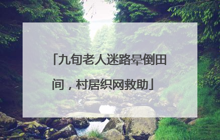 九旬老人迷路晕倒田间，村居织网救助