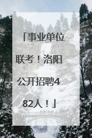 事业单位联考！洛阳公开招聘482人！