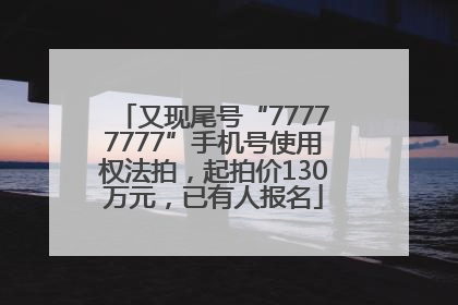 又现尾号“77777777”手机号使用权法拍，起拍价130万元，已有人报名