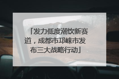 发力低度潮饮新赛道，成都市邛崃市发布三大战略行动