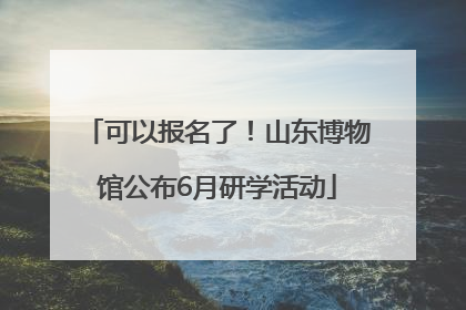 可以报名了！山东博物馆公布6月研学活动