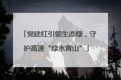 党建红引领生态绿，守护高速“绿水青山”