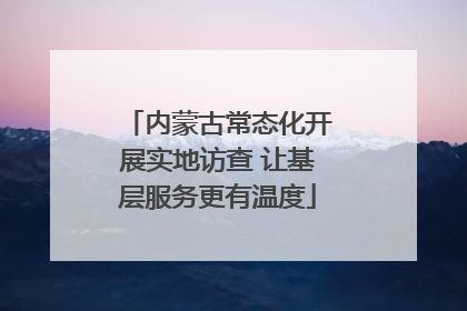 内蒙古常态化开展实地访查 让基层服务更有温度