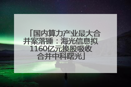 国内算力产业最大合并案落锤：海光信息拟1160亿元换股吸收合并中科曙光