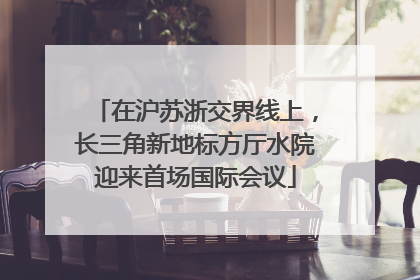 在沪苏浙交界线上，长三角新地标方厅水院迎来首场国际会议