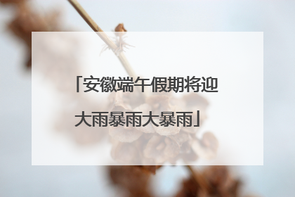 安徽端午假期将迎大雨暴雨大暴雨