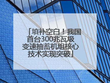 填补空白！我国首台300兆瓦级变速抽蓄机组核心技术实现突破
