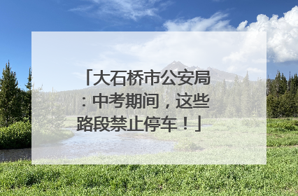 大石桥市公安局：中考期间，这些路段禁止停车！