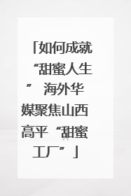如何成就“甜蜜人生” 海外华媒聚焦山西高平“甜蜜工厂”