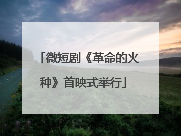 微短剧《革命的火种》首映式举行