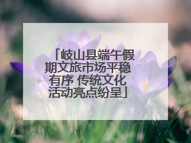 岐山县端午假期文旅市场平稳有序 传统文化活动亮点纷呈