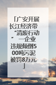 广安开展长江经济带“清废行动” 一企业违规倾倒500吨污泥被罚8万元