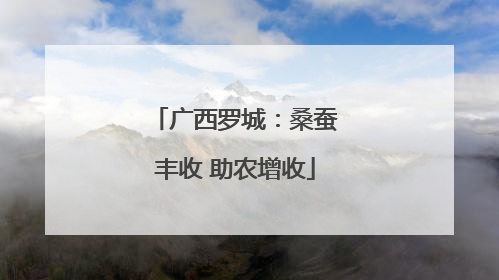 广西罗城：桑蚕丰收 助农增收