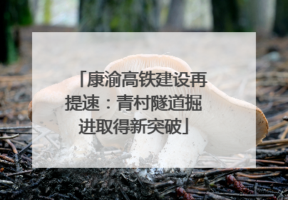 康渝高铁建设再提速：青村隧道掘进取得新突破