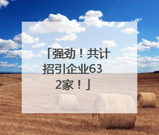 强劲！共计招引企业632家！