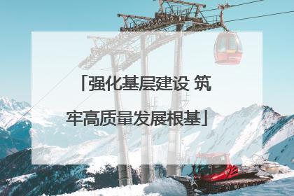 强化基层建设 筑牢高质量发展根基