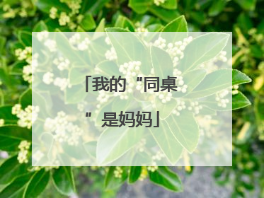 我的“同桌”是妈妈