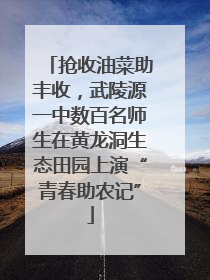 抢收油菜助丰收，武陵源一中数百名师生在黄龙洞生态田园上演“青春助农记”
