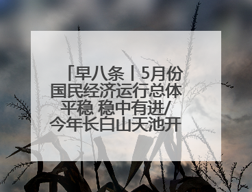 早八条丨5月份国民经济运行总体平稳 稳中有进/今年长白山天池开冰首现“文武双全”奇观