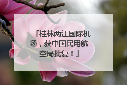 桂林两江国际机场，获中国民用航空局批复！