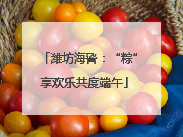 潍坊海警：“粽”享欢乐共度端午