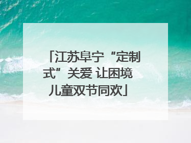江苏阜宁“定制式”关爱 让困境儿童双节同欢