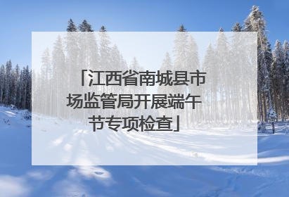 江西省南城县市场监管局开展端午节专项检查