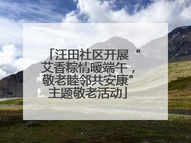 汪田社区开展“艾香粽情暖端午，敬老睦邻共安康”主题敬老活动