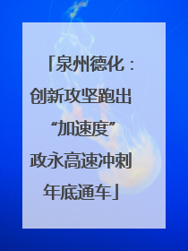 泉州德化：创新攻坚跑出“加速度” 政永高速冲刺年底通车