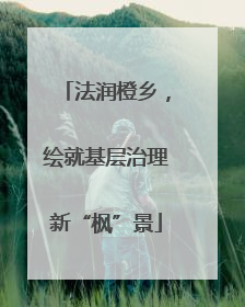 法润橙乡，绘就基层治理新“枫”景