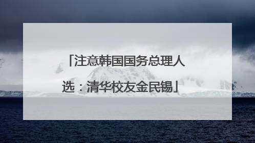 注意韩国国务总理人选：清华校友金民锡