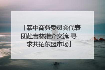 泰中商务委员会代表团赴吉林推介交流 寻求共拓东盟市场